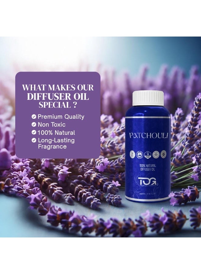 TOG Patchouli Diffuser Oil for Home Fragrance, 480ml Refill, Water-Soluble, Strong & Long-Lasting Aroma Infused with Hyper Boost Action for use in Home & Office - Image 5
